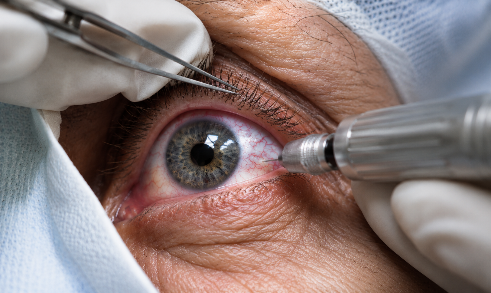 Iniezione intravitreale durante un trattamento oculare