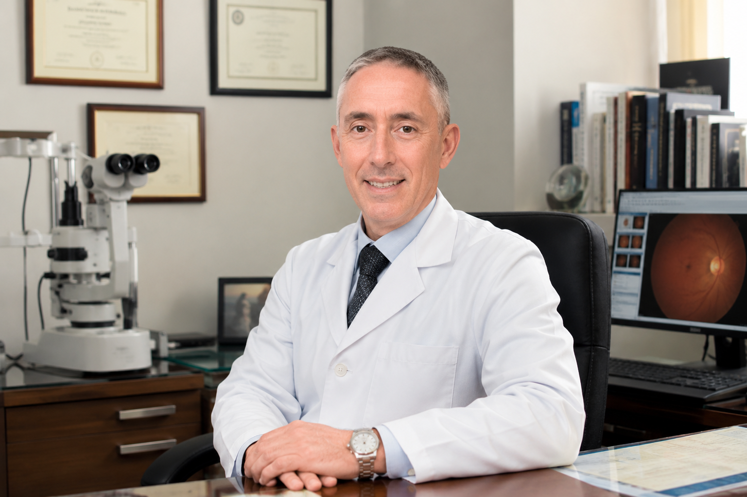 Prof. Paolo Vinciguerra nel suo studio oculistico